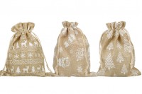 Božićna platnena vrećica 170x230 mm u različitim dezenima - 50 kom
