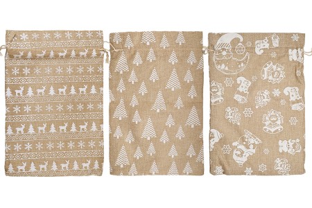 Božićna platnena vrećica 200x300 mm u različitim dezenima - 25 kom-6