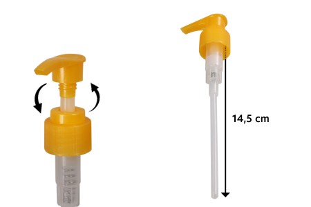 Plastična žuta pumpica 24/410 za kreme, losione ili šampone sa zaštitnim mehanizmom-grupa_slika