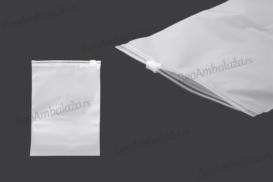 Mat poluprovidna plastična kesica 150x200mm sa belim patent zatvaranjem- 100kom