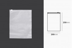 Mat poluprovidna plastična kesica 200x250mm sa belim patent zatvaranjem- 100kom