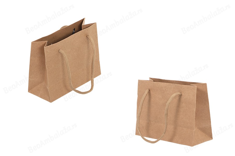 Papirna kraft poklon kesica 144x60x110mm sa pertlom širine 5 mm - 12 kom-slika_proizvoda