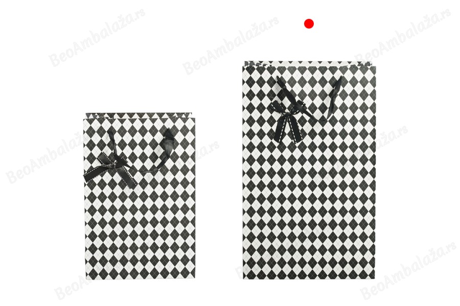 Papirna poklon kesa 230x150x370mm sa satenskom mašnom i ručkom, u dve boje - 12 kom-grupa_slika