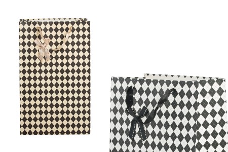 Papirna poklon kesa 230x150x370mm sa satenskom mašnom i ručkom, u dve boje - 12 kom-dimenzije_slike