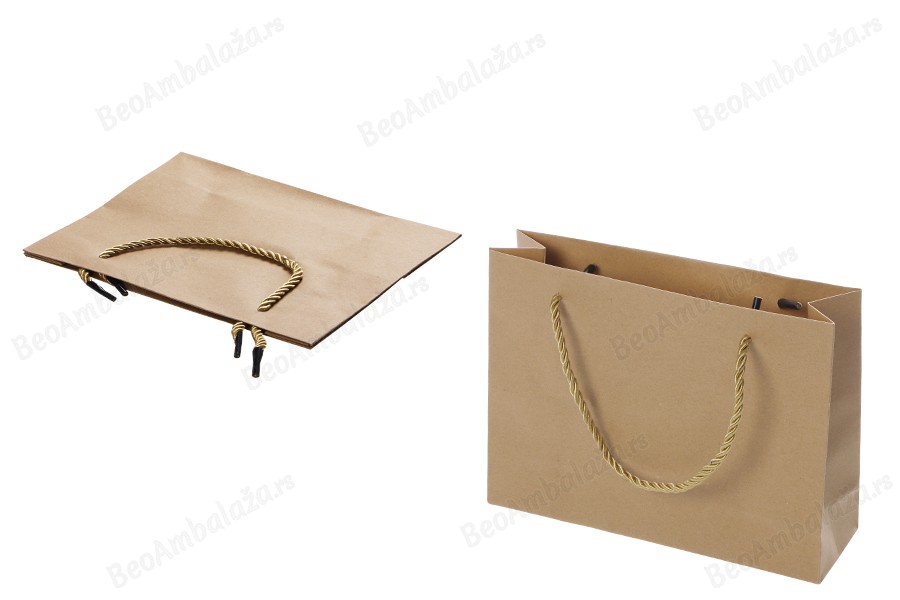 Papirna braon poklon kesa sa uvijenom ručkom 200x60x150mm - 12 kom-slika_proizvoda