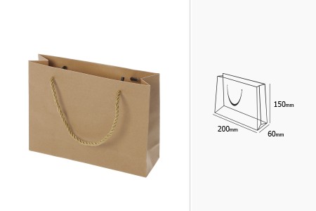 Papirna braon poklon kesa sa uvijenom ručkom 200x60x150mm - 12 kom-2