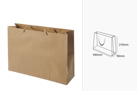 Papirna braon poklon kesa sa uvijenom ručkom 340x90x270mm - 12 kom-2