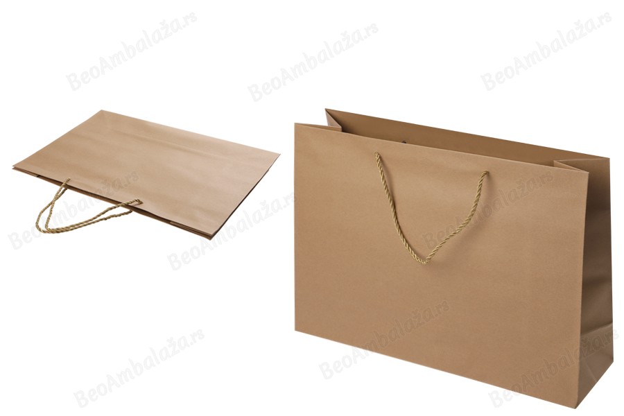 Papirna braon poklon kesa sa uvijenom ručkom 400x130x300mm - 12 kom-slika_proizvoda