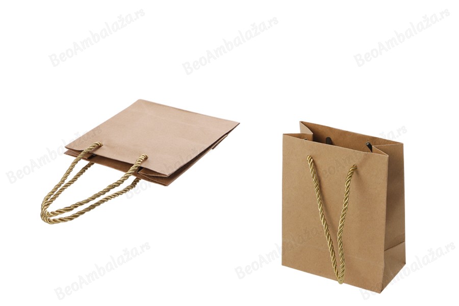 Papirna braon poklon kesa sa uvijenom ručkom 80x50x110mm - 12 kom-slika_proizvoda
