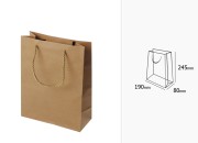 Papirna braon poklon kesa sa uvijenom ručkom 190x80x245mm - 12 kom