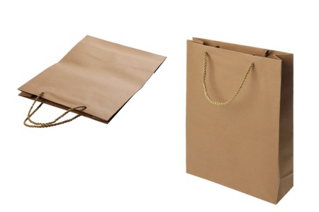 Papirna braon poklon kesa sa uvijenom ručkom 240x80x330mm - 12 kom-1