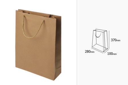 Papirna braon poklon kesa sa uvijenom ručkom 280x100x370mm - 12 kom-2