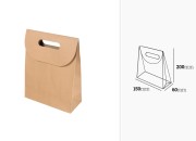 Papirna braon kraft kesa 150x60x200mm sa zatvaranjem na čičak - 12 kom