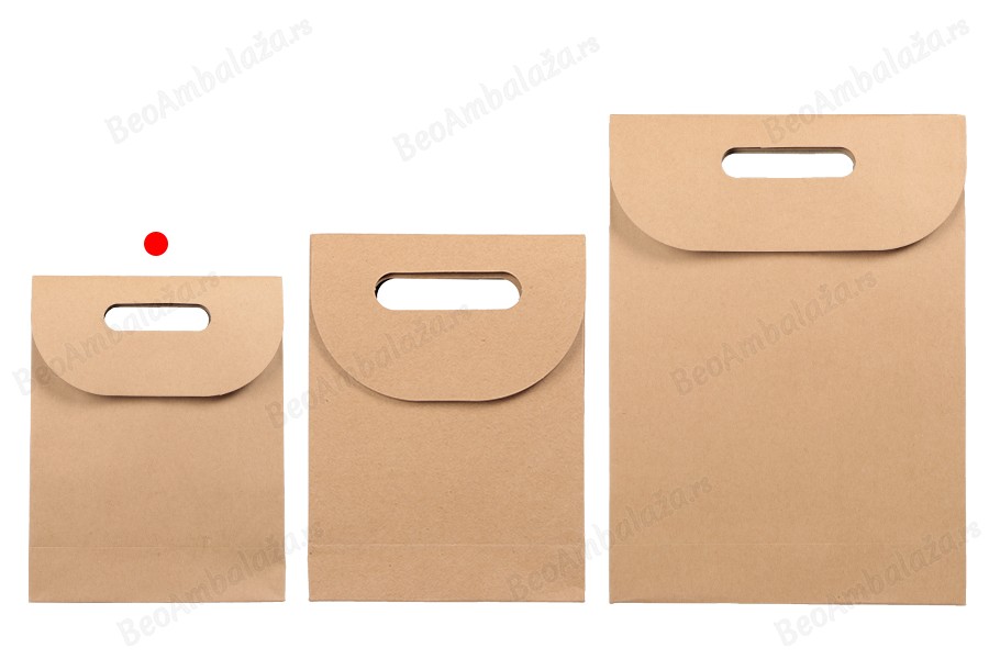 Papirna braon kraft kesa 150x60x200mm sa zatvaranjem na čičak - 12 kom-grupa_slika
