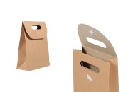 Papirna braon kraft kesa 150x60x200mm sa zatvaranjem na čičak - 12 kom