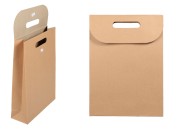 Papirna braon kraft kesa 240x80x330mm sa zatvaranjem na čičak - 12 kom