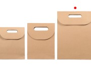 Papirna braon kraft kesa 240x80x330mm sa zatvaranjem na čičak - 12 kom