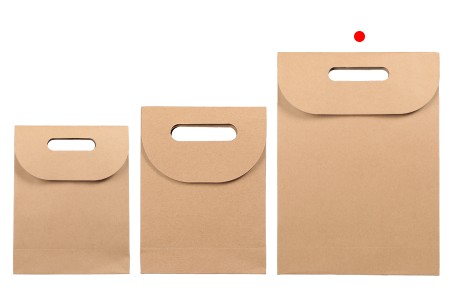 Papirna braon kraft kesa 240x80x330mm sa zatvaranjem na čičak - 12 kom-grupa_slika