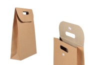 Papirna braon kraft kesa 240x80x330mm sa zatvaranjem na čičak - 12 kom