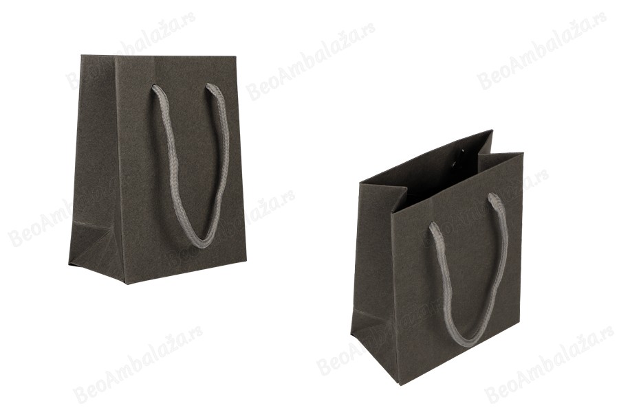 Papirna siva poklon kesica 110x60x140mm sa pertlom - 20 kom-slika_proizvoda