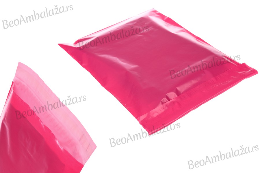 Roze plastična PE kesa 200x350mm sa samolepljivim zatvaranjem, za slanje poštom - 100 kom