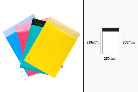 Plastična PE kesa 250x350mm sa samolepljivim zatvaranjem, za slanje poštom, više boja - 100 kom-dimenzije_slike
