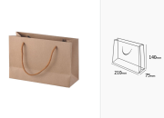 Papirna kraft kesa 210x75x140mm sa pamučnom drškom - 12 kom Papirna kraft kesa 210x75x140mm sa pamučnom drškom - 12 kom