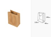 Kraft plastificirana papirna kesa 110x60x140mm sa ručkama širine 3mm - 20 kom Kraft plastificirana papirna kesa 110x60x140mm sa ručkama širine 3mm - 20 kom