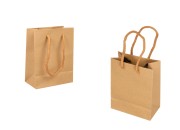 Kraft plastificirana papirna kesa 110x60x140mm sa ručkama širine 3mm - 20 kom Kraft plastificirana papirna kesa 110x60x140mm sa ručkama širine 3mm - 20 kom