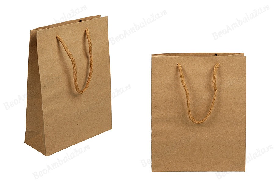 Papirna kraft kesa 160x60x210mm sa braon ručkom - 20 kom-slika_proizvoda