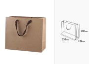 Papirna kraft ekološka kesa 330x140x280mm, sa braon trakom širine 20mm - 20 kom