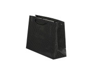 Papirna crna kesa za poklon sa belim tačkicama 370x130x280mm - 12 kom