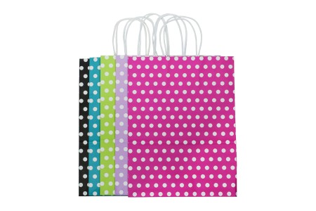 Papirna kesa 250x120x330mm sa belom ručkom i tufnama - 12 kom-slika_proizvoda