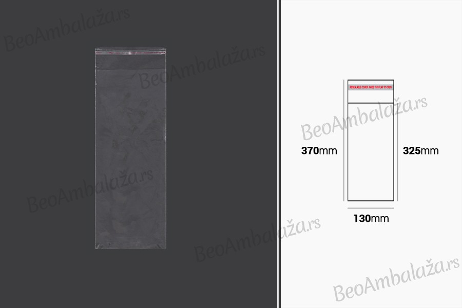 Plastična providna kesica 130x370mm sa samolepljivim zatvaranjem - 1000 kom