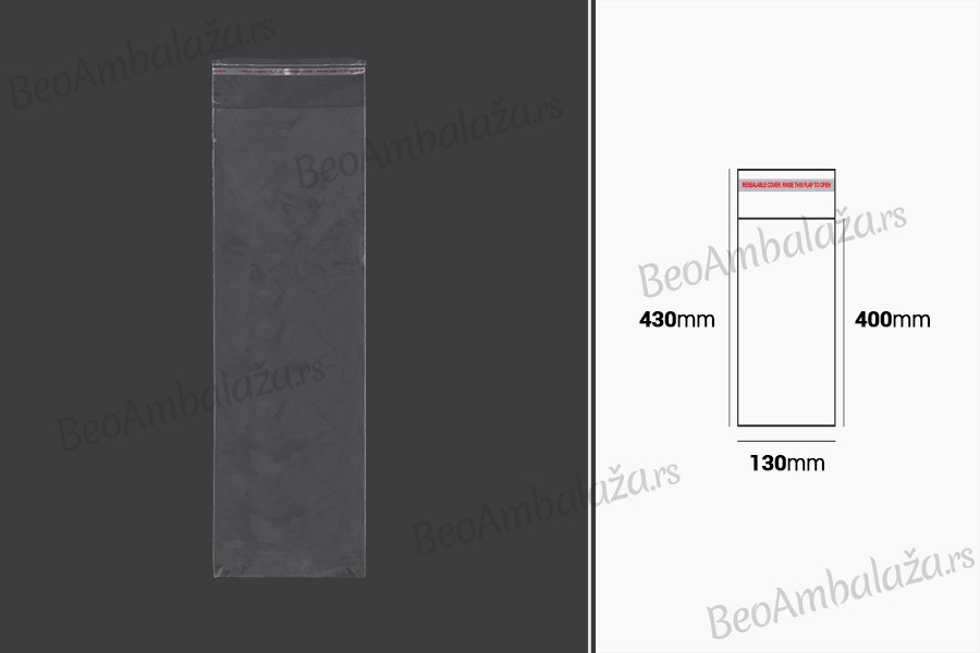 Plastična providna kesica 130x430mm sa samolepljivim zatvaranjem - 1000 kom