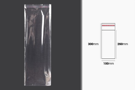 Providna kesa 100x300mm sa samolepljivim zatvaranjem - 1000 kom-dimenzije_slike