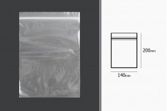 Transparentna plastična kesica 140x200 mm sa belim zip zatvaranjem- 100kom