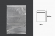 Plastična kesica 160x230mm, providna i sa belim zip zatvaračem - 100 kom