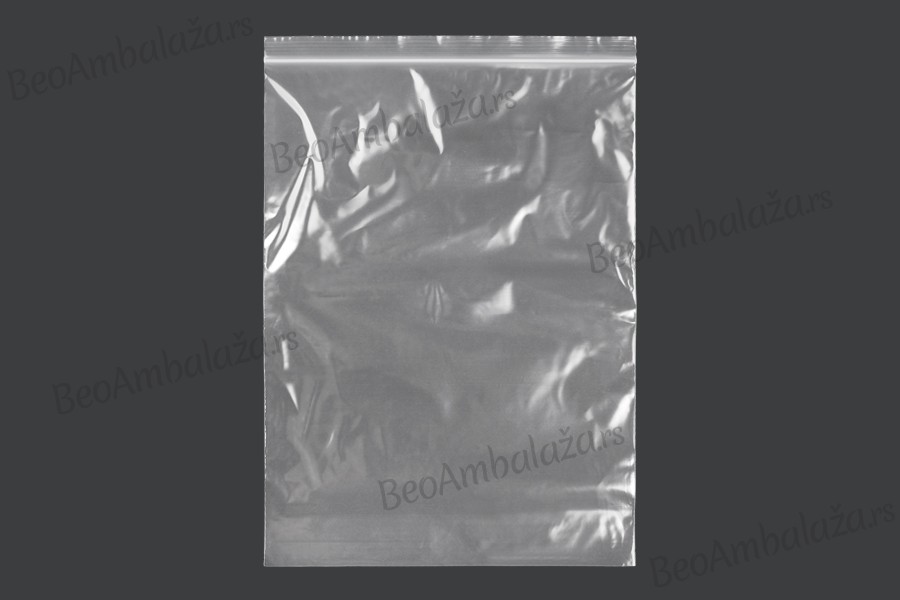 Transparentna plastična kesica 250x335 mm sa belim zip zatvaranjem- 100kom