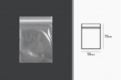Transparentna plastična kesica 50x70 mm sa belim zip zatvaranjem- 500kom