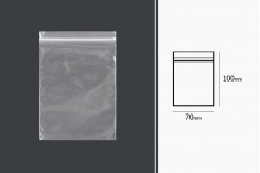 Transparentna plastična kesica 70x100 mm sa belim zip zatvaranjem- 500kom