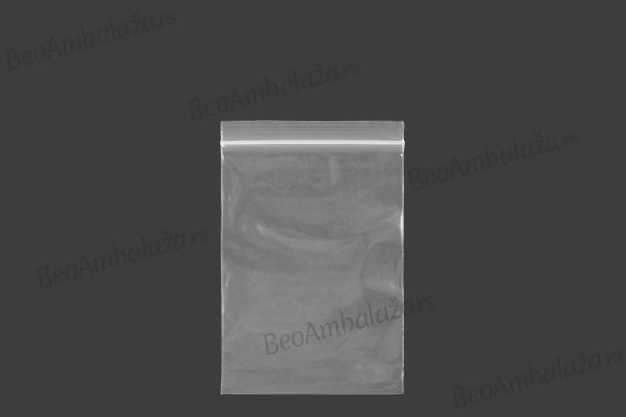 Transparentna plastična kesica 80x120 mm sa belim zip zatvaranjem- 500kom