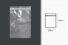 Plastična kesica 100x150mm, providna i sa belim zip zatvaračem - 100 kom