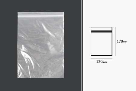 Plastična kesica 120x170mm, providna i sa belim zip zatvaračem - 100 kom-dimenzije_slike