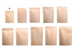 Kraft DoyPack kesice 90x30x140 mm sa zip zatvaranjem, unutrašnjom aluminijumskom oblogom, ovalnim dnom i sa mogućnošću termo zatvaranja – 50 kom