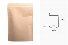 Kraft DoyPack kesice sa zip zatvaranjem, unutrašnjom aluminijumskom oblogom, ovalnim dnom i sa mogućnošću termo zatvaranja 200x50x300 mm – 50 kom