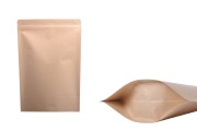 Kraft DoyPack kesice 130x40x210 mm sa zip zatvaranjem, unutrašnjom aluminijumskom oblogom, ovalnim dnom i sa mogućnošću termo zatvaranja – 50 kom