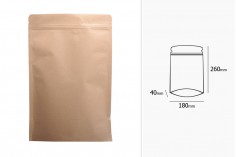 Kraft DoyPack kesice 180x40x260 mm sa zip zatvaranjem, unutrašnjom aluminijumskom oblogom, ovalnim dnom i sa mogućnošću termo zatvaranja – 50 kom