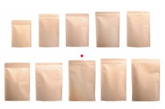 Kraft DoyPack kesice 180x40x260 mm sa zip zatvaranjem, unutrašnjom aluminijumskom oblogom, ovalnim dnom i sa mogućnošću termo zatvaranja – 50 kom