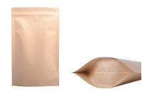 Kraft DoyPack kesice 180x50x300 mm sa zip zatvaranjem, unutrašnjom aluminijumskom oblogom, ovalnim dnom i sa mogućnošću termo zatvaranja – 50 kom